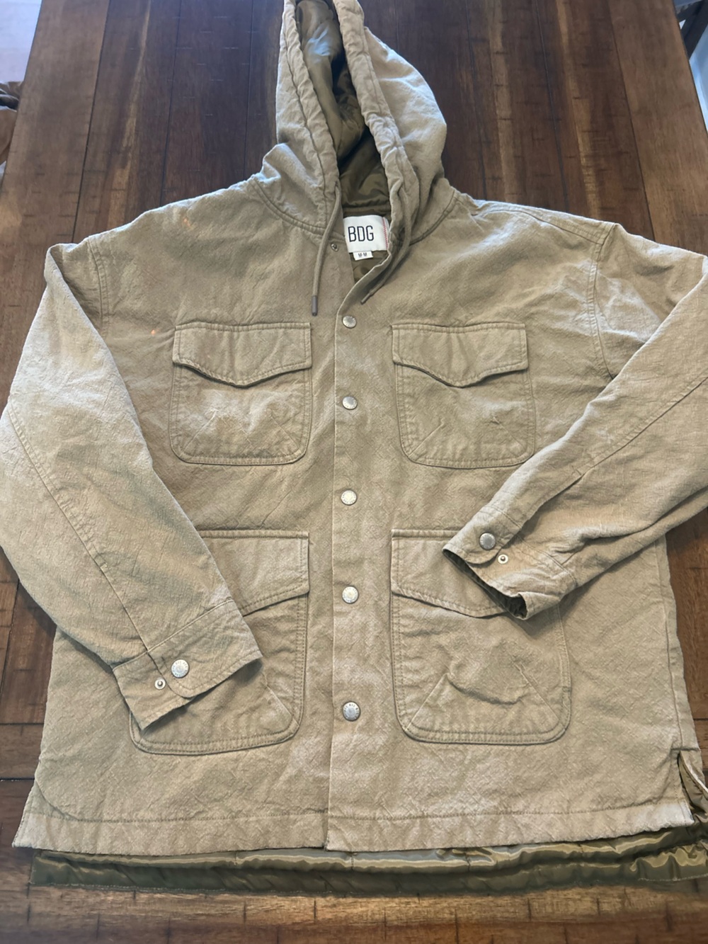 BDG Women's Beige Utility Jacket with Front Snap Pockets
